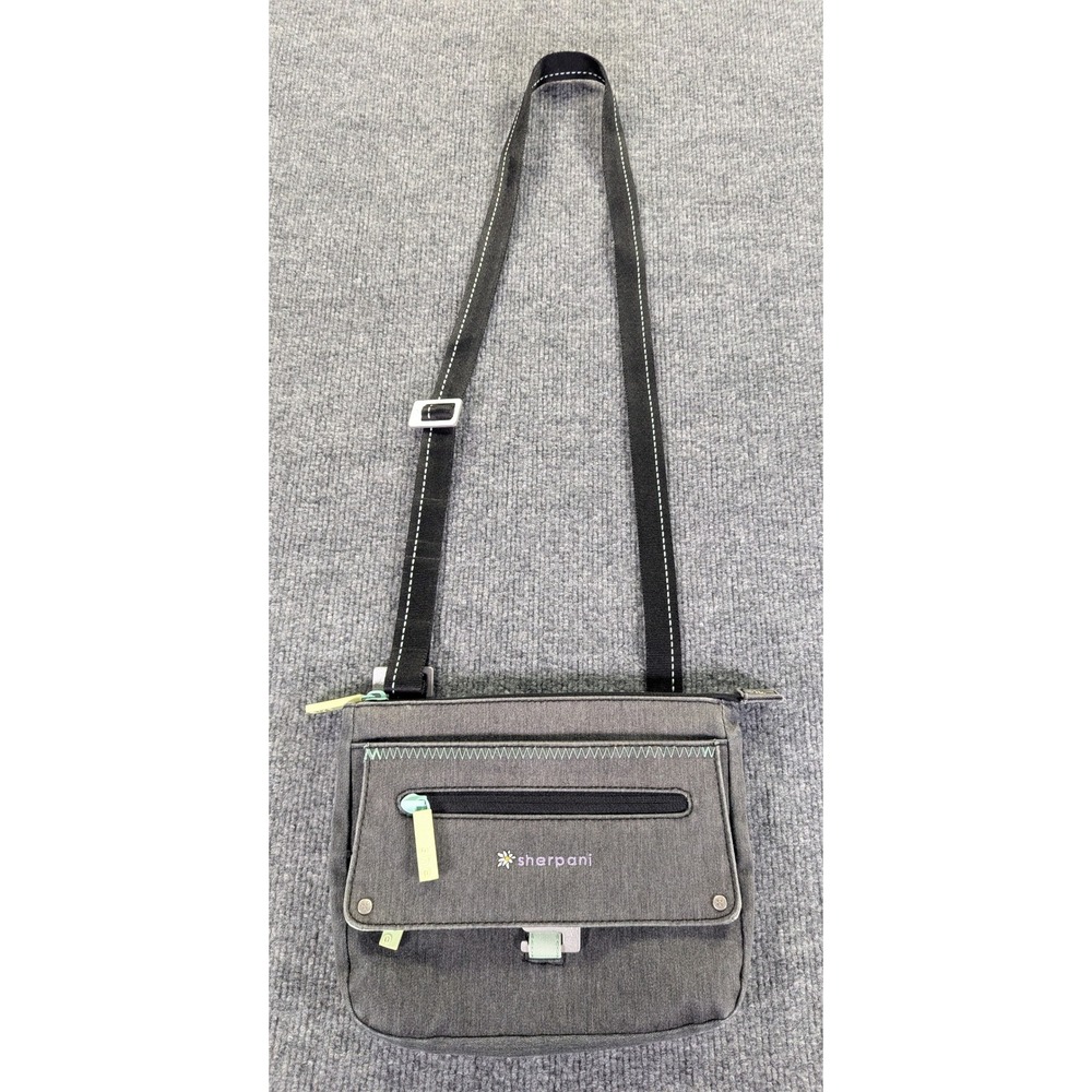Sherpani Zooma Gray Mint Green Crossbody Bag Travel Purse Adjustable Strap O/S